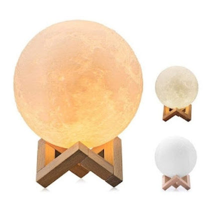 Moon Lamp Night Light With Wooden Stand